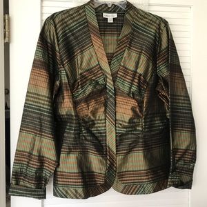 COLDWATER CREEK Plaid Silk Blouse EUC!